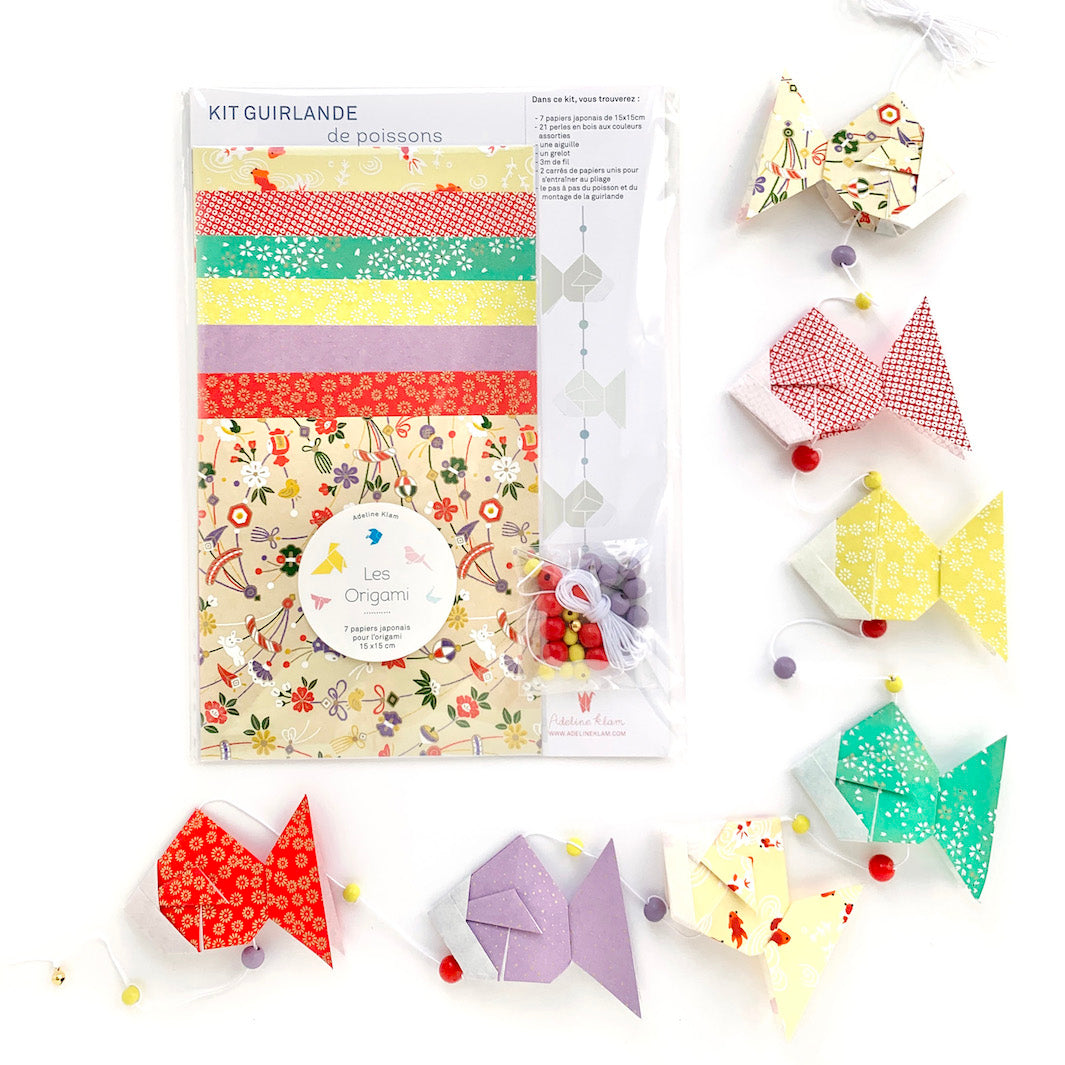 Origami Fish Garland Kit - Yellow, Red, Green and Purple - Circus - K8