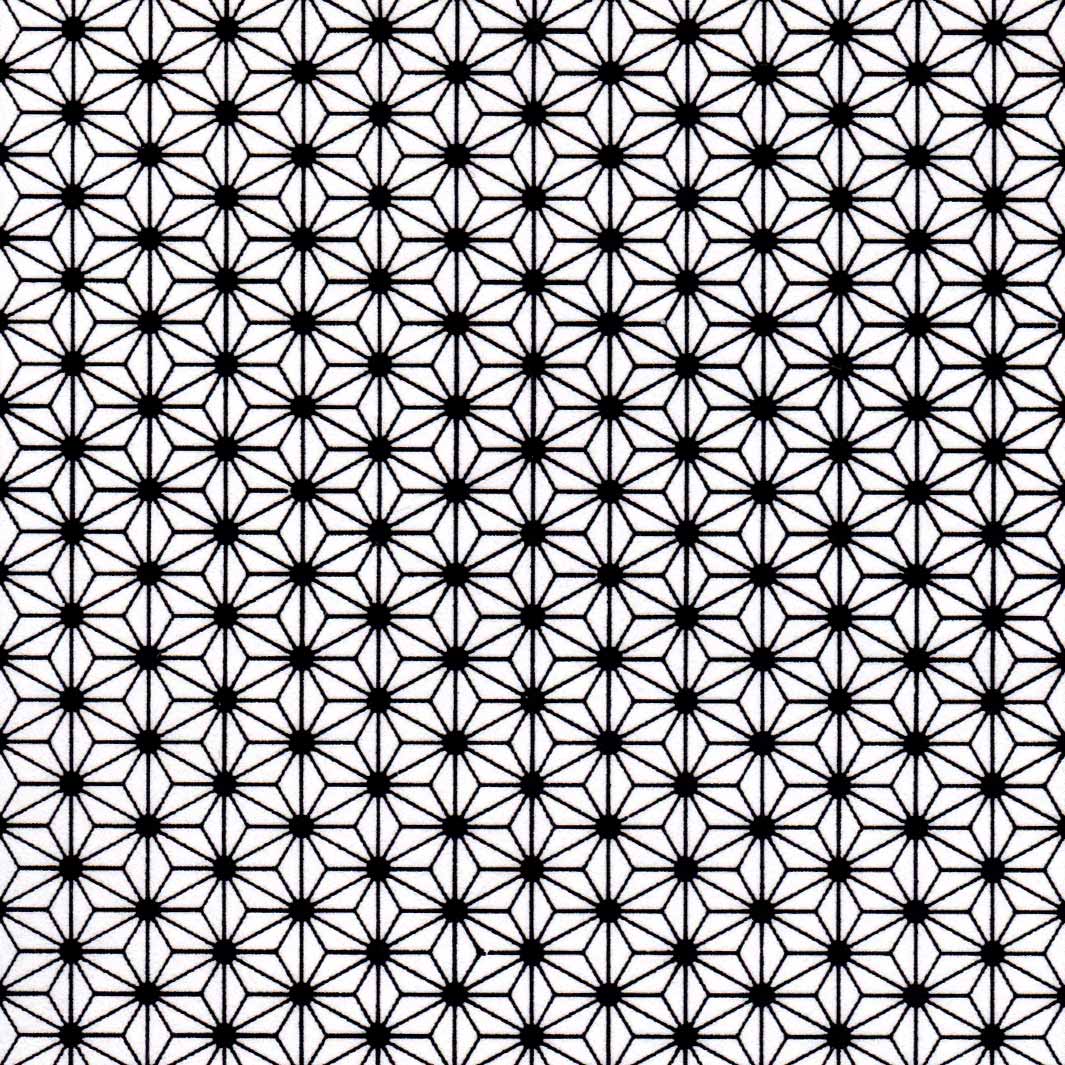 carré de 10cm par 10cm de papier japonais yuzen chiyogami aux motifs de petites étoiles dans les tons noirs et blancs adeline klam (M524)
