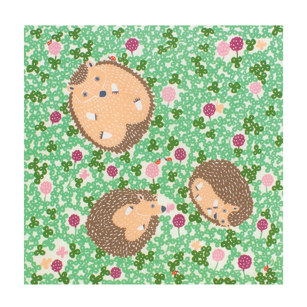 Furoshiki - Hedgehogs, Green - Kata Kata - 50x50cm
