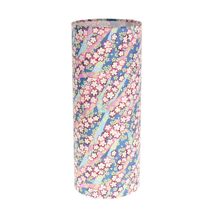 lampe japonaise à poser aux motifs d'ondulations fleuries roses, bleues, mauve, jaunes et dorées (M390) adeline klam