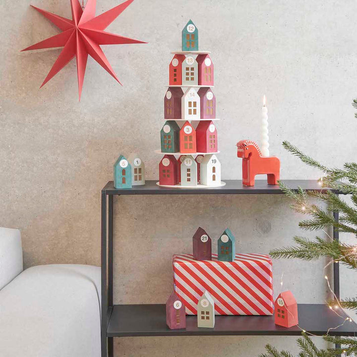 Calendrier de l'Avent - Pyramide de Maisonnettes