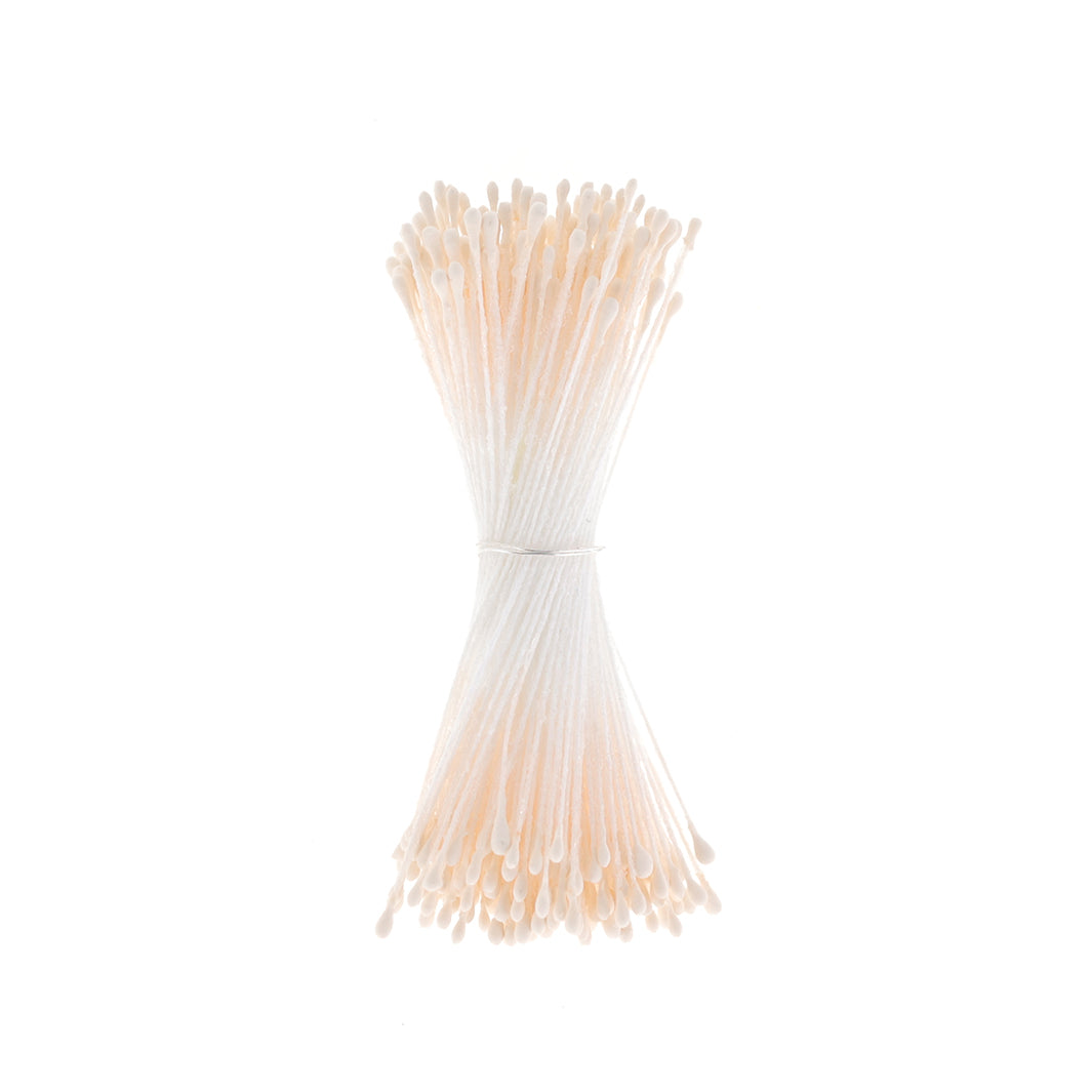 photo packshot du fagot de pistils de fleurs crème pêche pâle et blanc 1054