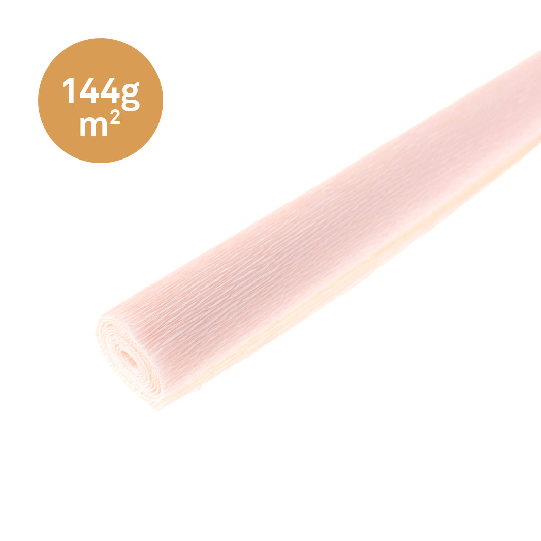 photo packshot d'un rouleau de 50cm par 60cm de papier crépon épais rose blush 569