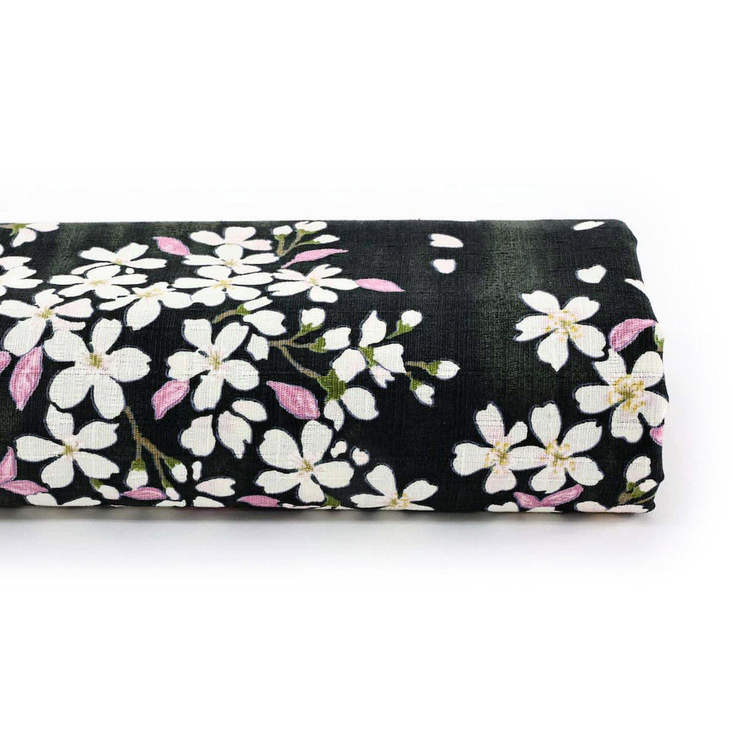 Tissu Japonais - Dessin de Fleurs de Cerisier - Noir, Rose et Blanc - –  Adeline Klam, image size:1065x1065