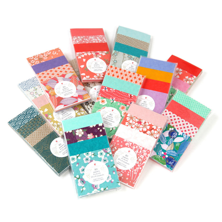 80 Papiers Origami - 6 x 6 cm - Tropiques