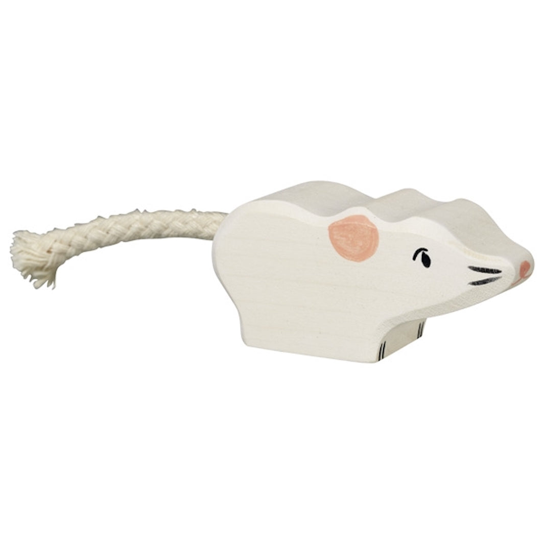 Souris blanche en bois - Holztiger