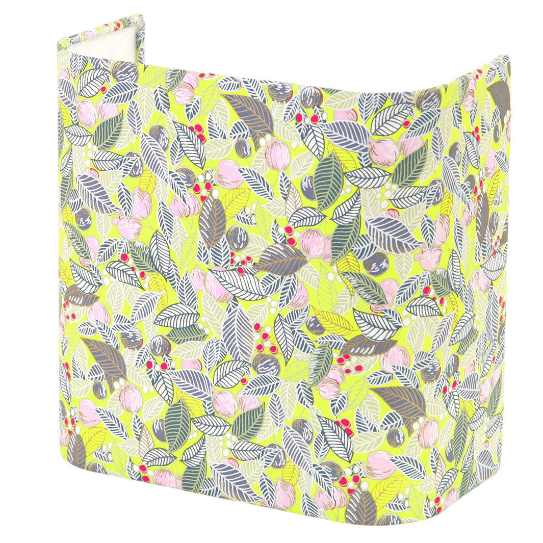 Applique murale japonaise - Feuilles, Baies et Fruits - Vert Acidulé, Gris Foncé et Rose Poudré - M897