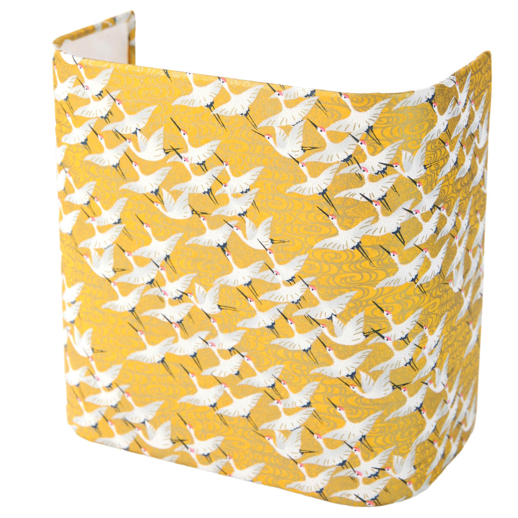 Applique Murale Japonaise - Envolée de Grues - Jaune Moutarde - M930