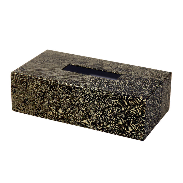 Papier Japonais - Paysage en Pointillés - Noir et Or - M443