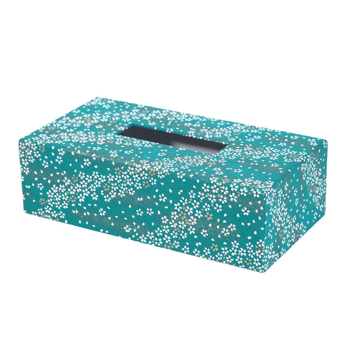 Papier Japonais - Fleurs au Vent - Bleu Canard Clair - M668
