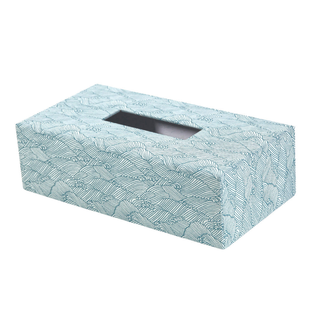 Papier Japonais - Océan - Bleu Pétrole et Blanc - M855