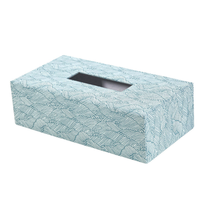 Papier Japonais - Océan - Bleu Pétrole et Blanc - M855