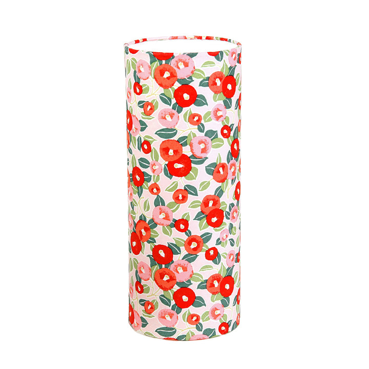 Lampe Japonaise à Poser - Camélias - Rouge, Rose et Vert - M722