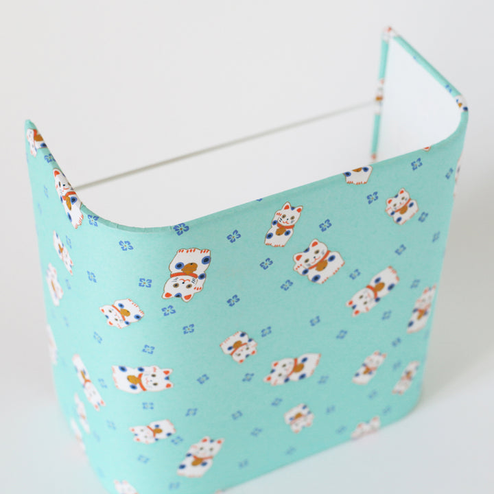 Applique murale japonaise - Maneki Neko - Menthe, Orange et Bleu Violet - M838