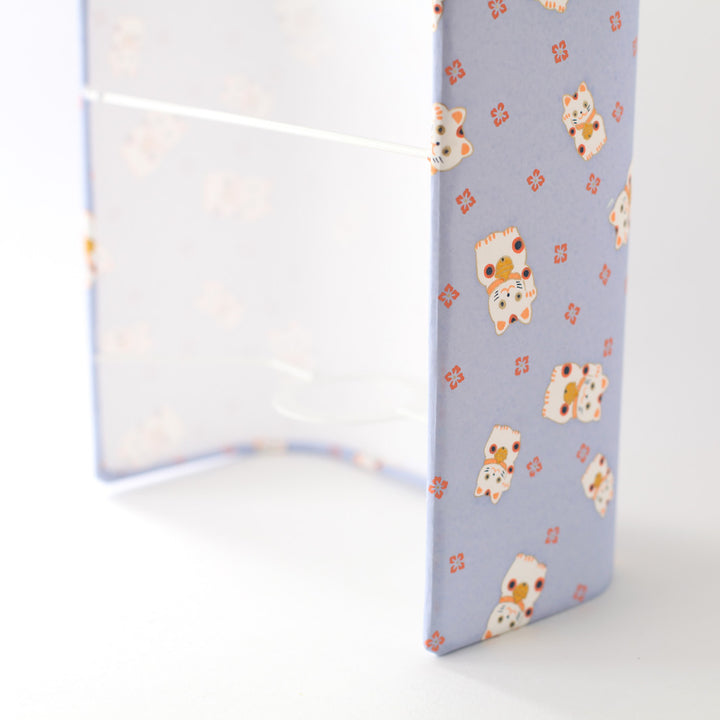 Applique murale japonaise - Maneki Neko - Lavande, Corail et Moutarde - M839
