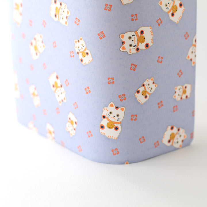 Applique murale japonaise - Maneki Neko - Lavande, Corail et Moutarde - M839