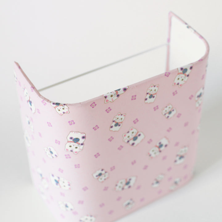 Applique murale japonaise - Maneki Neko - Rose Pâle, Mauve et Bleu Violet - M842