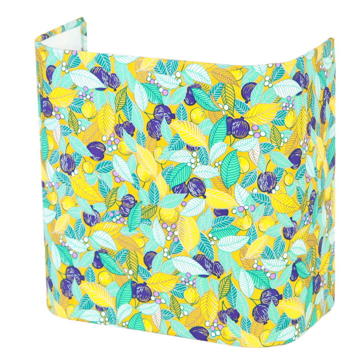 Applique murale japonaise - Feuilles, Baies et Fruits - Jaune, Turquoise et Violet - M853