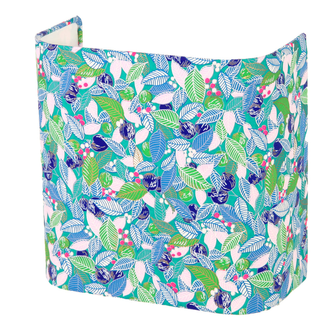 Applique murale japonaise - Feuilles, Baies et Fruits - Turquoise, Bleu et Vert - M854