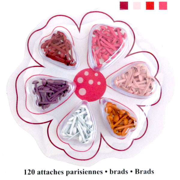Attaches Parisiennes rouges et roses