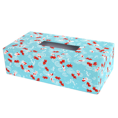 Boîte à mouchoirs Poissons Rouges fond bleu M137