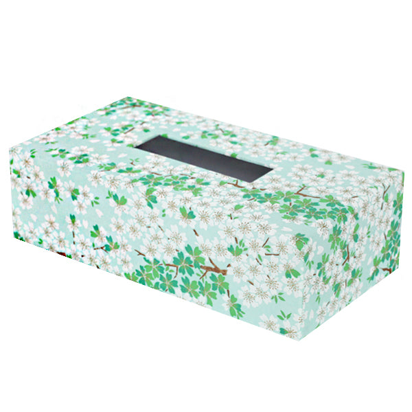 Boîte à mouchoirs Fleurs de cerisier menthe vert M577