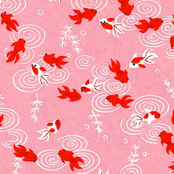Applique murale japonaise - Poissons - Rose - M136