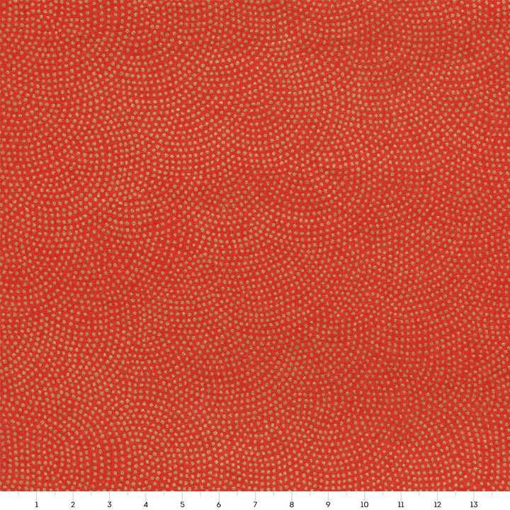 Papier Japonais - Samekomon - Rouge Orangé et Or - M275