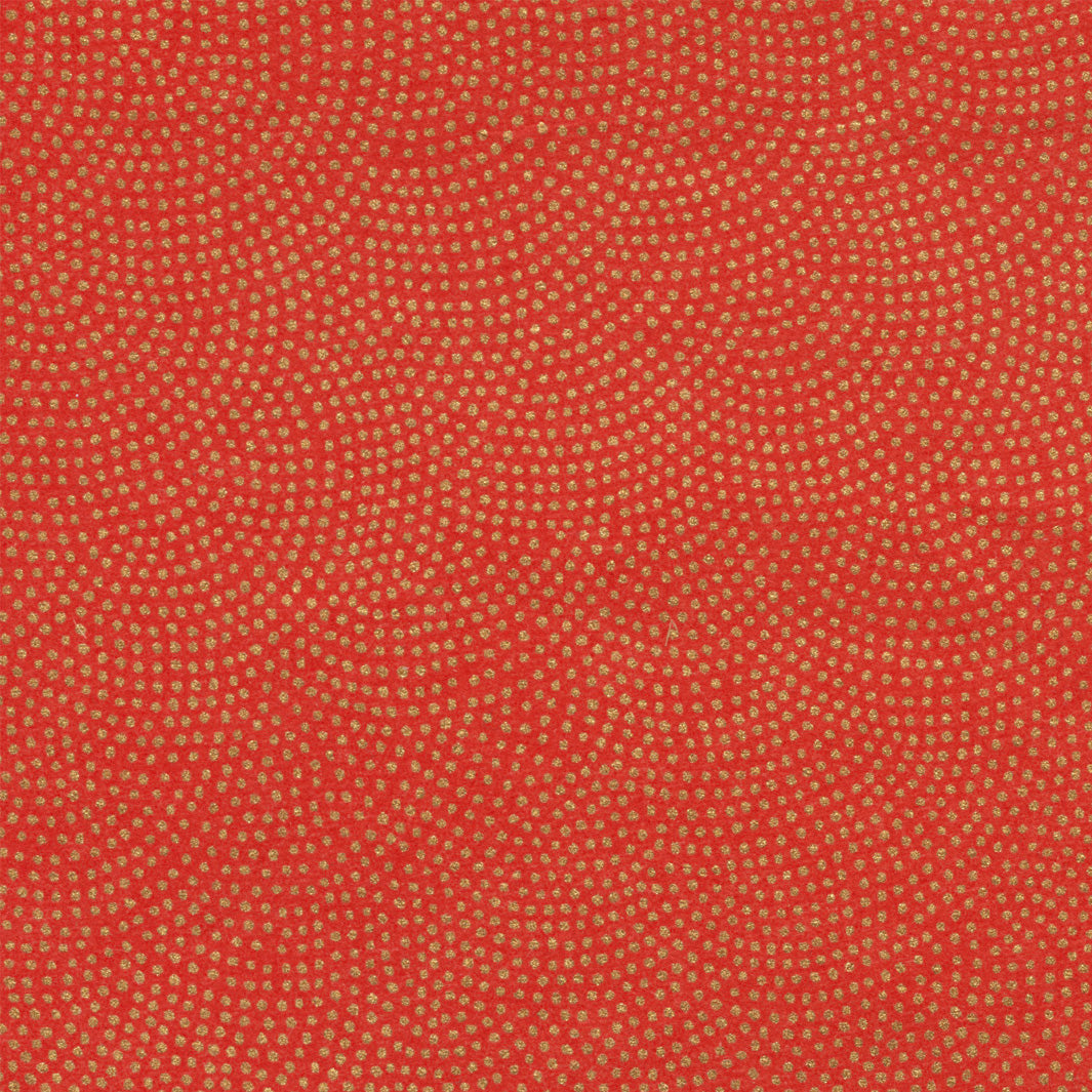 Papier Japonais - Samekomon - Rouge Orangé et Or - M275