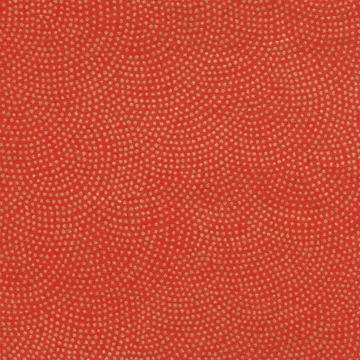 Papier Japonais - Samekomon - Rouge Orangé et Or - M275