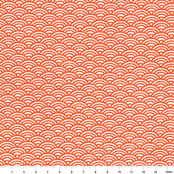 Papier Japonais - Vagues - Orange - M476-Papier japonais-AdelineKlam