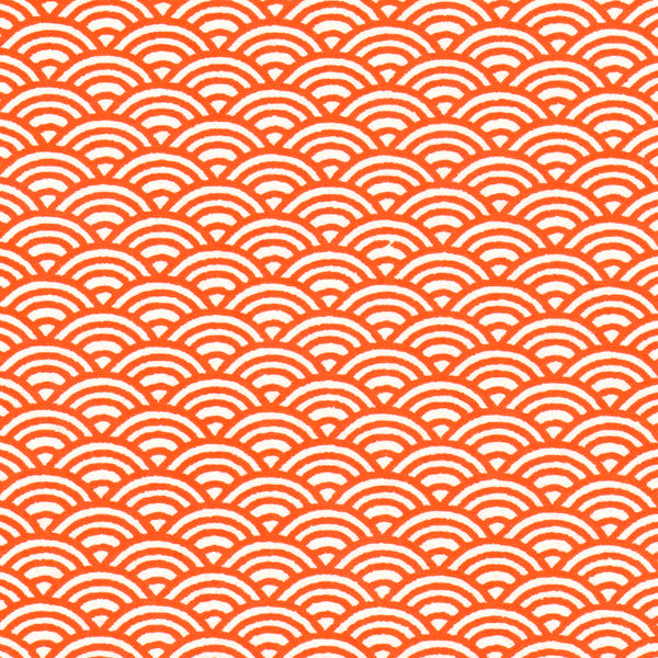 Papier Japonais - Vagues - Orange - M476-Papier japonais-AdelineKlam
