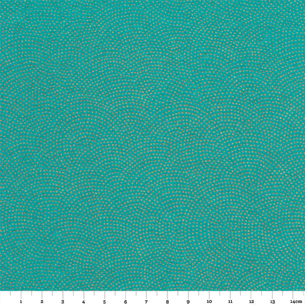 Papier Japonais - Samekomon - Turquoise et Or - M582-Papier japonais-AdelineKlam