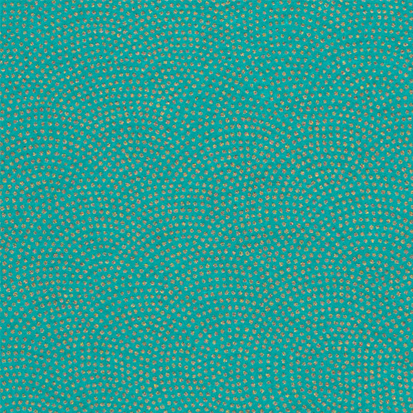 Papier Japonais - Samekomon - Turquoise et Or - M582-Papier japonais-AdelineKlam
