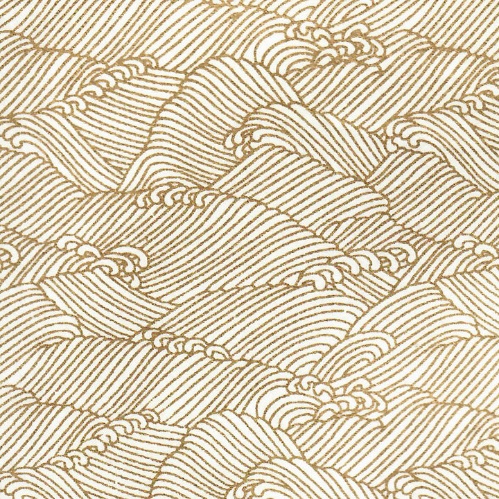 Applique murale japonaise - Océan - Blanc Or - M648