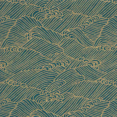 Papier japonais - Océan - Bleu canard Or - M677-Papier japonais-AdelineKlam