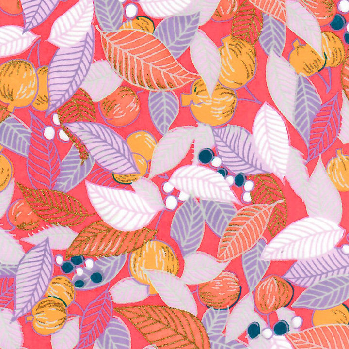 Pot à crayons prisme - Feuilles, Baies et Fruits - Rose orangé, Corail et Mauve - M887