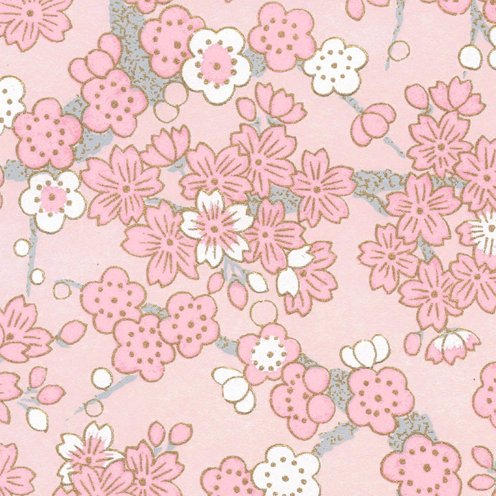 Applique murale japonaise - Fleurs de Cerisier et Prunier - Rose, Rose Poudré et Blanc - M902