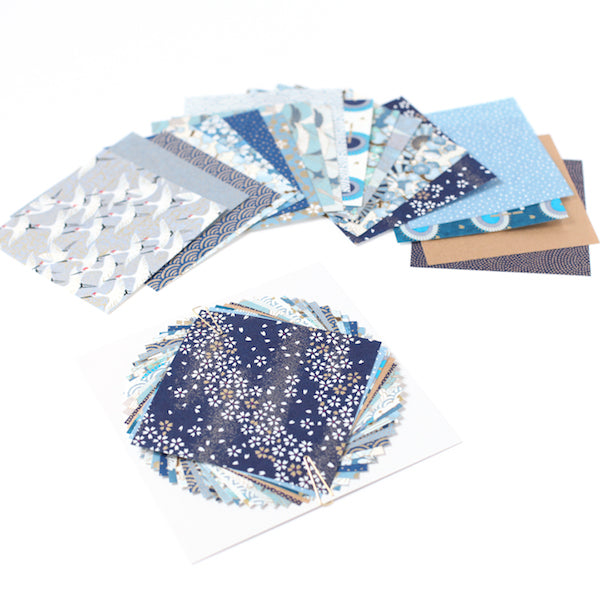 20 Papiers Origami - 10 x 10 cm - Océan