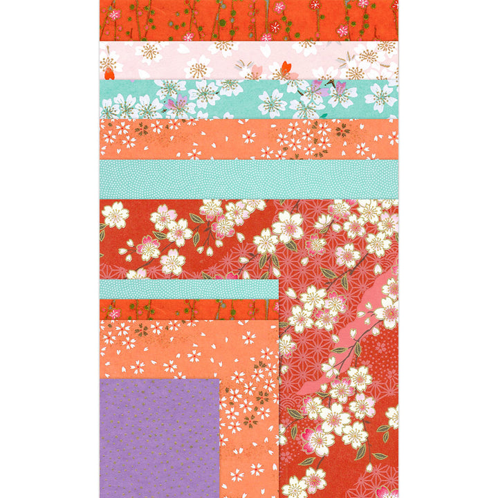 Kit Mobile de Grues - Rouge Orangé, Corail, Vert d'Eau, Rose et Mauve - Sorbet