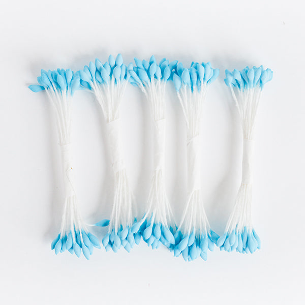Pistils de fleur Blanc et bleu clair - Petits