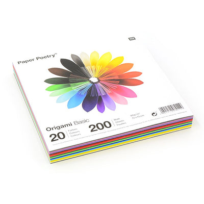 200 papiers origami - 20x20 cm - 20 couleurs basiques-Papier origami-AdelineKlam