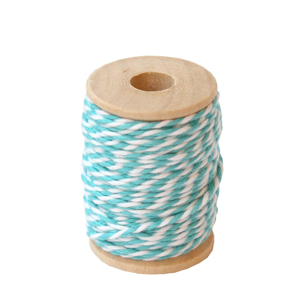 Turquoise and white cotton thread