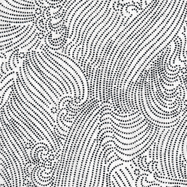 Tissu japonais traditionel en Vagues noir fond blanc motif nami pointillés - T300