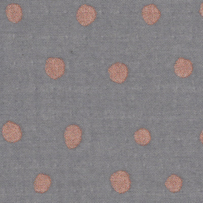 Tissu japonais Pois ocre fond gris - T315