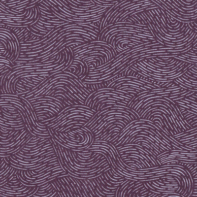 Tissu japonais Vagues trait blanc fond violet - T063