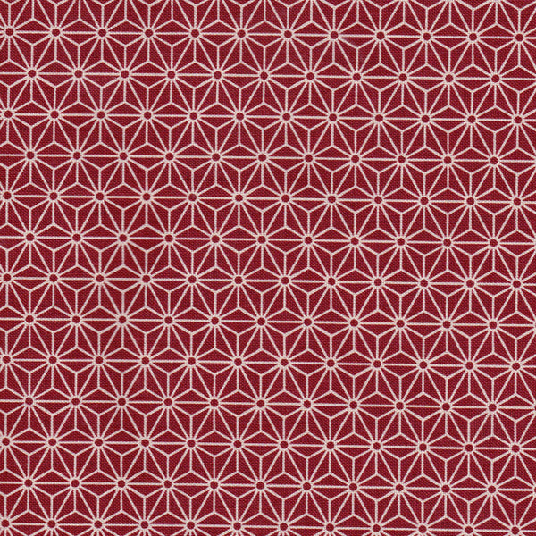 Tissu japonais Etoiles blanc fond bordeaux - T068
