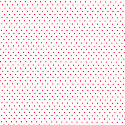 Tissu japonais Pointillés rouge fond blanc - T113