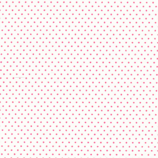 Tissu japonais Pointillés rose fond blanc - T114