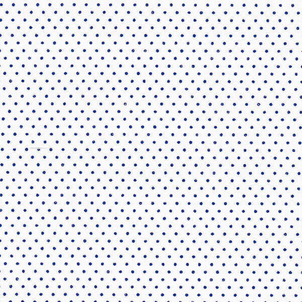 Tissu japonais Pointillés bleu fond blanc - T115